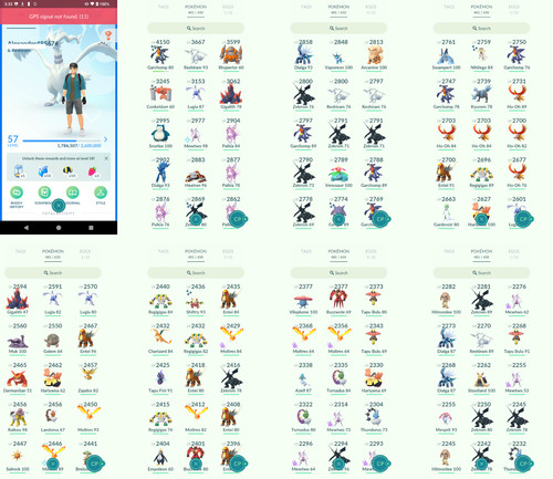 Pokémon acc level 57 - 57,