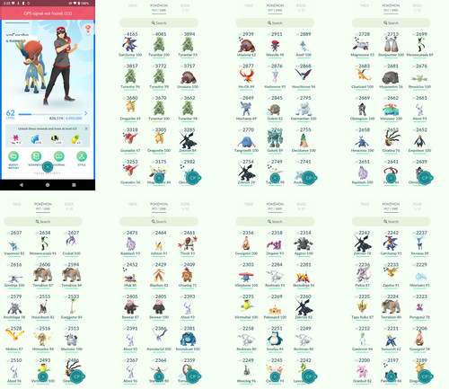 Pokémon acc level 62 - 62,